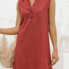 Casual Solid Split Joint Turndown Collar Irregular Dresses