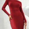 Fashion Casual Solid Split Joint O Neck A Line Dresses