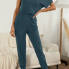 Fashion Casual Solid Split Joint O Neck Jumpsuits