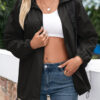 Fashion Casual Solid Split Joint Turndown Collar Outerwear