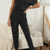 Fashion Casual Solid Split Joint O Neck Jumpsuits