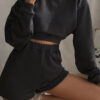 Fashion Casual Solid Split Joint O Neck Long Sleeve Two Pieces