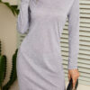 Fashion Casual Solid Split Joint O Neck Pencil Skirt Dresses