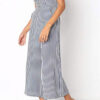 Fashion Casual Striped Split Joint V Neck Loose Jumpsuits