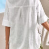 Fashion Casual Solid Split Joint Turndown Collar Tops