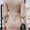 Fashion Casual Solid Split Joint Turtleneck A Line Dresses