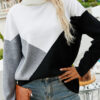 Fashion Casual Solid Split Joint Turtleneck Tops