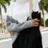 Fashion Casual Solid Split Joint Turtleneck Tops