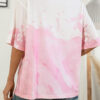 Fashion Casual Tie Dye Split Joint O Neck T-Shirts