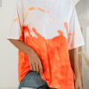 Fashion Casual Tie Dye Split Joint O Neck T-Shirts