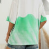 Fashion Casual Tie Dye Split Joint O Neck T-Shirts