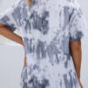 Fashion Casual Tie Dye Split Joint O Neck T-Shirts