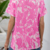 Fashion Casual Tie Dye Split Joint V Neck T-Shirts