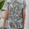 Fashion Casual Tie Dye Split Joint V Neck T-Shirts