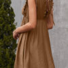 Fashion Casual Solid Split Joint V Neck A Line Dresses