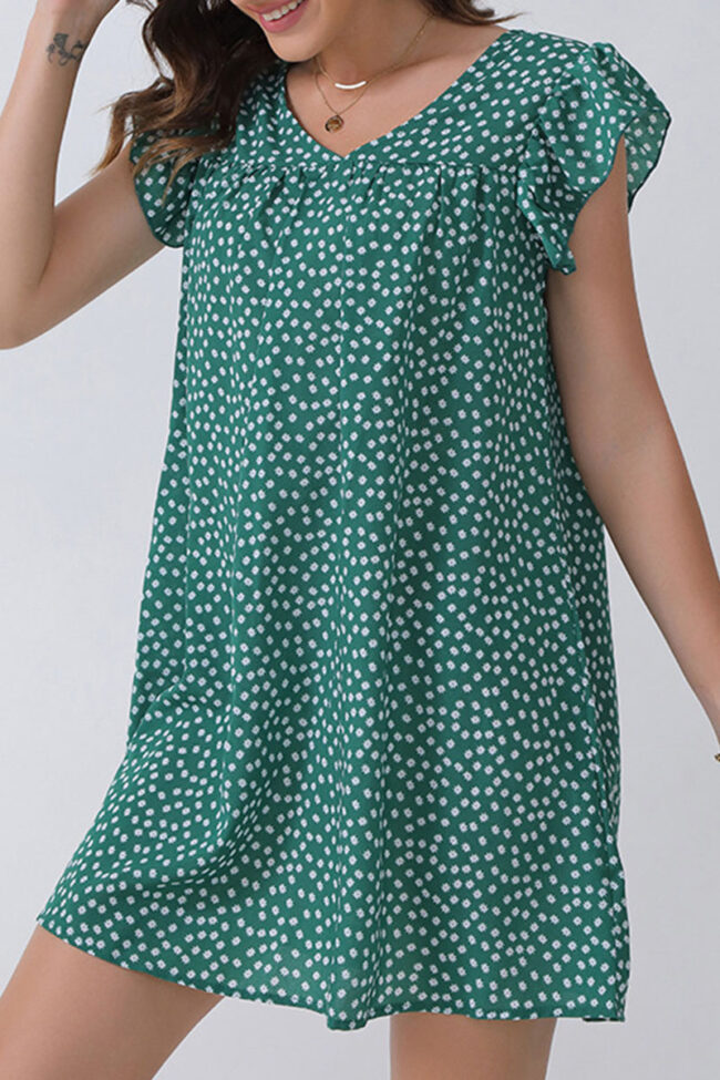 Fashion Sweet Polka Dot Split Joint V Neck Princess Dresses