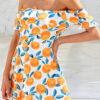 Fashion Street Print Split Joint Off the Shoulder A Line Dresses