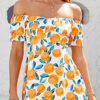 Fashion Street Print Split Joint Off the Shoulder A Line Dresses