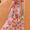 Fashion Street Print Split Joint Off the Shoulder A Line Dresses