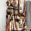 Fashion Street Print Split Joint Off the Shoulder A Line Dresses