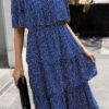 Fashion Street Print Split Joint Off the Shoulder A Line Dresses