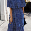 Fashion Street Print Split Joint Off the Shoulder A Line Dresses