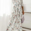 Fashion Street Print Split Joint V Neck A Line Dresses