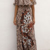 Fashion Street Print Split Joint Off the Shoulder A Line Dresses