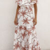 Fashion Street Print Split Joint Off the Shoulder A Line Dresses