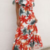 Fashion Street Print Split Joint Off the Shoulder A Line Dresses