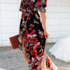 Street Print Split Joint Off the Shoulder Irregular Dresses