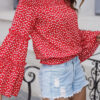 Fashion Street Print Split Joint Off the Shoulder Tops