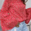 Fashion Street Print Split Joint Off the Shoulder Tops