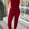 Fashion Street Solid Split Joint Strapless Jumpsuits