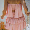 Fashion Street Solid Split Joint Strapless Waist Skirt Dresses