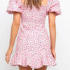 Fashion Sweet Print Split Joint Square Collar A Line Dresses