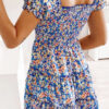 Fashion Sweet Print Split Joint Square Collar Cake Skirt Dresses