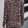 Fashion Street Leopard Split Joint V Neck Long Sleeve Two Pieces