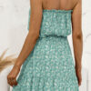 Fashion Sweet Print Split Joint Strapless A Line Dresses