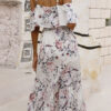 Fashion Street Print Split Joint Spaghetti Strap A Line Dresses