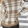 Fashion Street Plaid Split Joint O Neck Tops