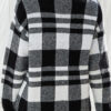 Fashion Street Plaid Split Joint O Neck Tops