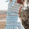 Street Plaid Split Joint Spaghetti Strap Princess Dresses