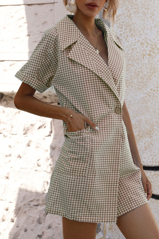 Fashion Street Plaid Split Joint Turndown Collar A Line Dresses