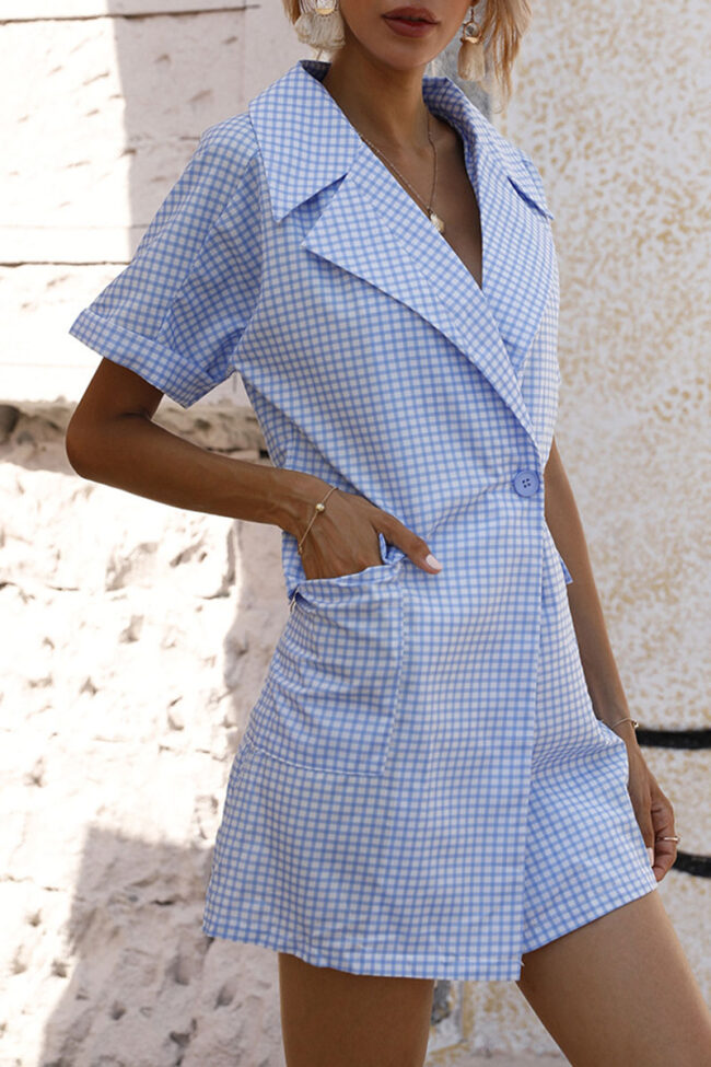 Fashion Street Plaid Split Joint Turndown Collar A Line Dresses