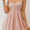 Fashion Street Polka Dot Split Joint Halter Princess Dresses