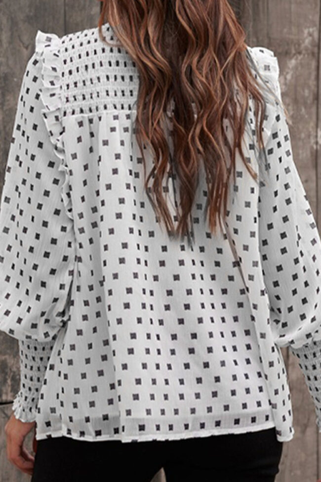 Fashion Street Polka Dot Split Joint O Neck Tops