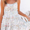 Fashion Street Print Split Joint Spaghetti Strap Pleated Dresses