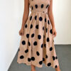 Street Polka Dot Split Joint Spaghetti Strap A Line Dresses