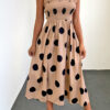 Street Polka Dot Split Joint Spaghetti Strap A Line Dresses